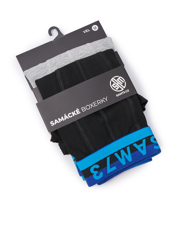 Sam 73 Komplet od dvije muške bokserice u sivoj i crnoj boji SAM 73 Hiddenit