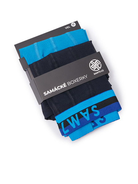 Sam 73 Komplet od dvije muške bokserice u plavoj i crnoj boji SAM 73 Hyacinth