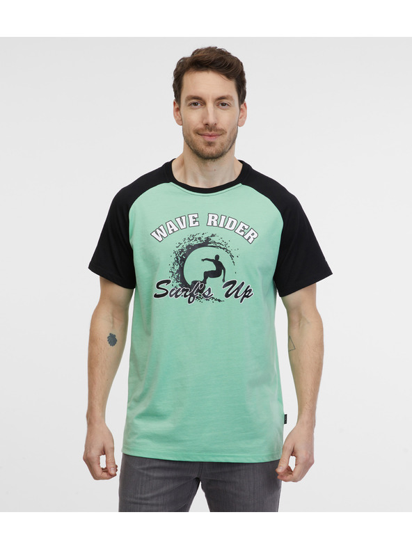 Sam 73 Crno-zelena muška majica kratkih rukava SAM 73 Esteban