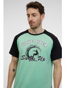 Sam 73 Crno-zelena muška majica kratkih rukava SAM 73 Esteban