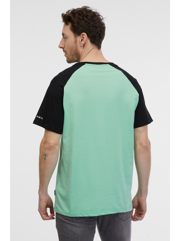 Sam 73 Crno-zelena muška majica kratkih rukava SAM 73 Esteban