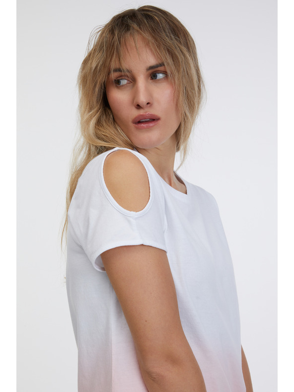 Sam 73 Rozo bijela ženska majica kratkih rukava SAM 73 Dolores