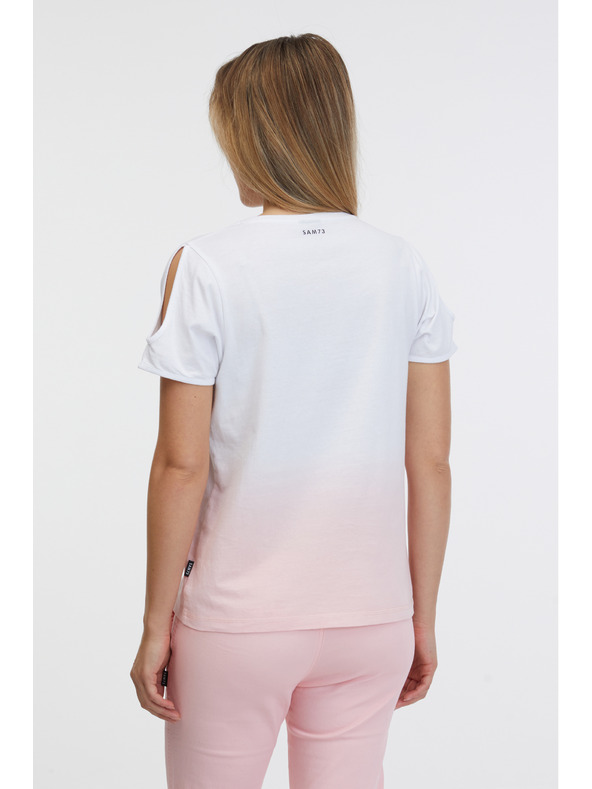 Sam 73 Rozo bijela ženska majica kratkih rukava SAM 73 Dolores