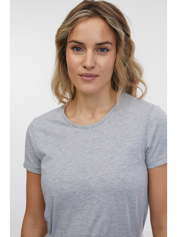 Sam 73 Svijetlo siva ženska midi haljina s brindovima SAM 73 Estela