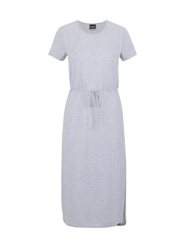 Sam 73 Svijetlo siva ženska midi haljina s brindovima SAM 73 Estela