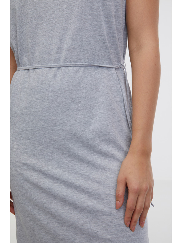 Sam 73 Svijetlo siva ženska midi haljina s brindovima SAM 73 Estela