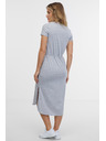 Sam 73 Svijetlo siva ženska midi haljina s brindovima SAM 73 Estela