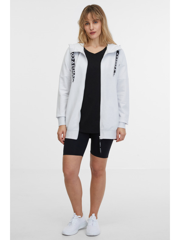 Sam 73 Svijetlo siva ženska majica s kapuljačom na patentni zatvarač SAM 73 Lisa