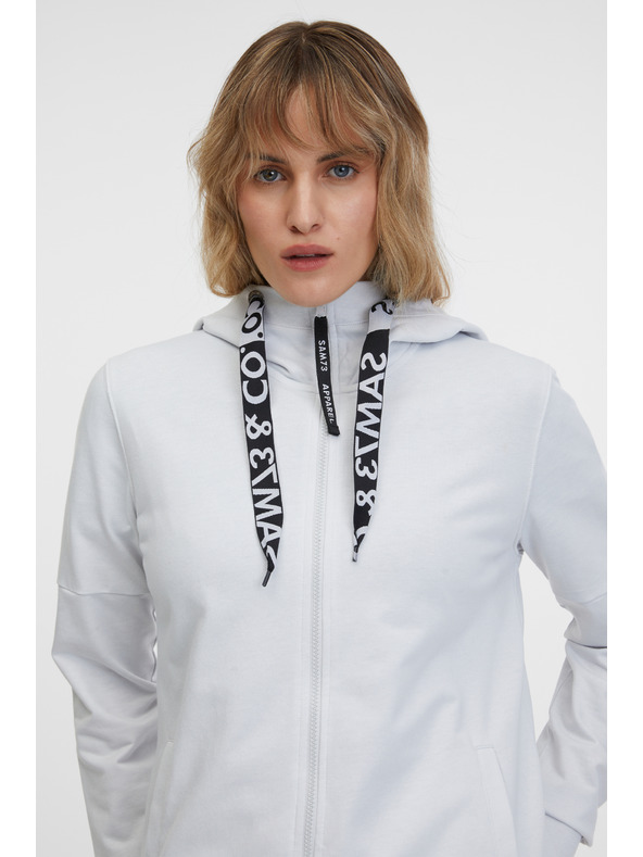 Sam 73 Svijetlo siva ženska majica s kapuljačom na patentni zatvarač SAM 73 Lisa