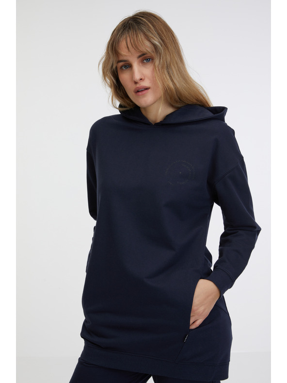 Sam 73 Tamnoplavi ženski produženi sweatshirt SAM 73 Lola