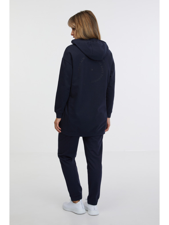 Sam 73 Tamnoplavi ženski produženi sweatshirt SAM 73 Lola