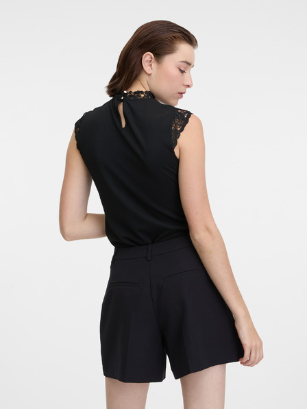 Orsay Crna ženska majica s čipkastim detaljem ORSAY