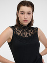 Orsay Crna ženska majica s čipkastim detaljem ORSAY