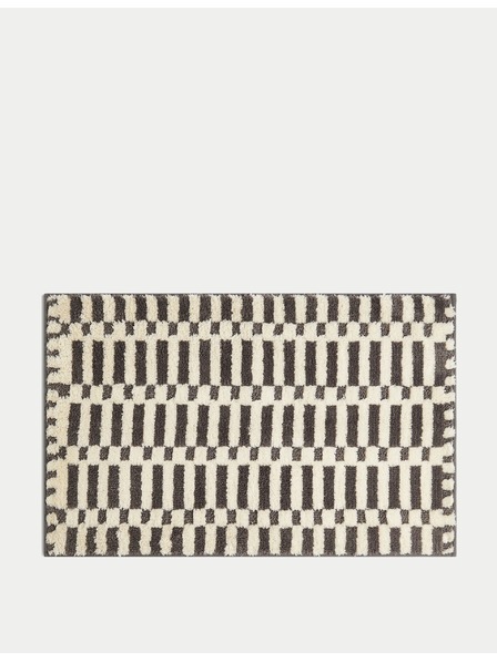 Marks & Spencer Brzosušeća kupaonska prostirka od mješavine pamuka s geometrijskim motivom Marks & Spencer siva