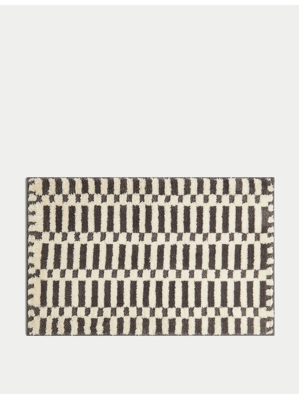 Marks & Spencer Brzosušeća kupaonska prostirka od mješavine pamuka s geometrijskim motivom Marks & Spencer siva