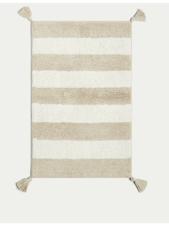 Marks & Spencer Prugasta prostirka za kupanje od čistog pamuka Marks & Spencer bež boje