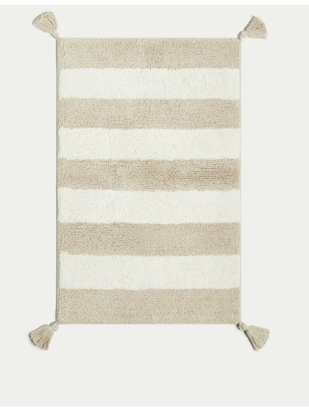 Marks & Spencer Prugasta prostirka za kupanje od čistog pamuka Marks & Spencer bež boje