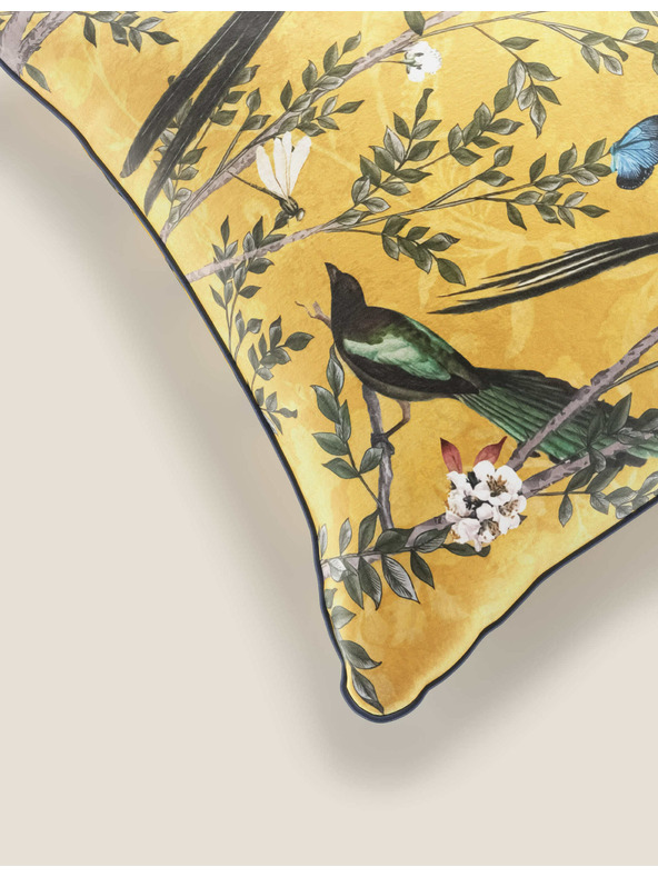 Marks & Spencer Baršunasti jastuk s pticama Marks & Spencer žuta