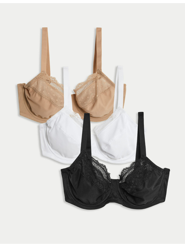 Marks & Spencer Grudnjaci sa efektom redukcije, žicama i punim košaricama, 3 kom., vel. C-H Marks & Spencer crna