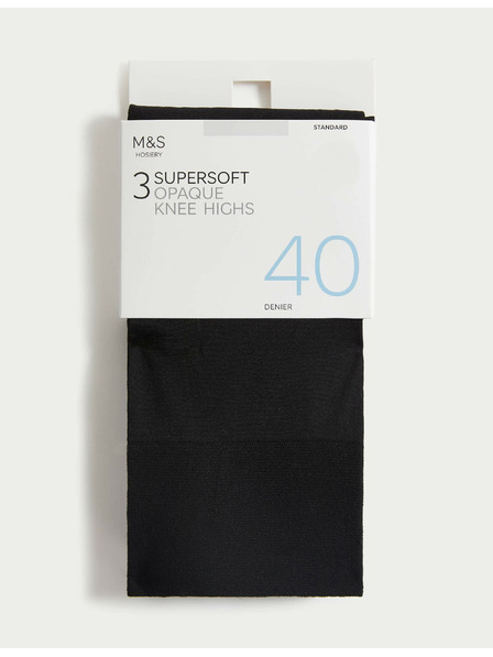 Marks & Spencer Set od 3 para neprozirnih čarapa do koljena Marks & Spencer crna