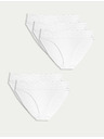 Marks & Spencer Čipkaste gaćice od pamuka sa likrom, 5 kom u pakiranju Marks & Spencer bijele