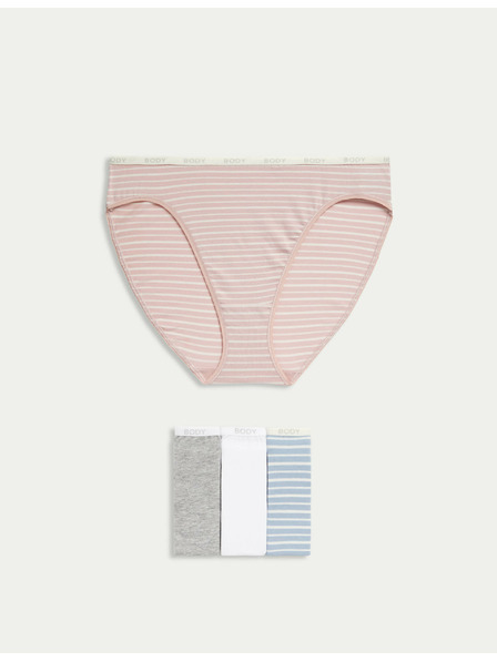 Marks & Spencer Visoko izrezane gaćice s visokim udjelom Supima pamuka, 4 kom Marks & Spencer plava