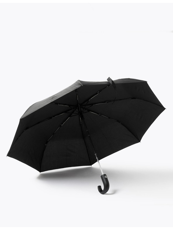 Marks & Spencer Marks & Spencer Windtech™ kišobran od crnog recikliranog poliestera sa zakrivljenom ručkom