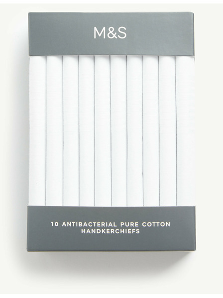 Marks & Spencer 10 komada antibakterijskih rupčića od čistog pamuka sa Sanitized Finish® tretmanom Marks & Spencer bijeli