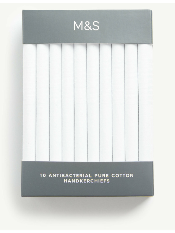 Marks & Spencer 10 komada antibakterijskih rupčića od čistog pamuka sa Sanitized Finish® tretmanom Marks & Spencer bijeli