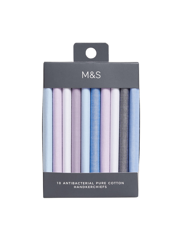 Marks & Spencer Antibakterijski rupčići od čiste pamučne tkanine, 10 kom u pakiranju Marks & Spencer plava