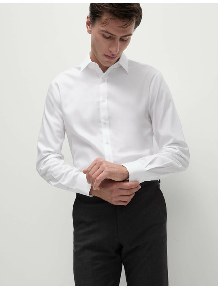 Marks & Spencer Pamučna slim košulja s nepotrebnim glačanjem Marks & Spencer bijela