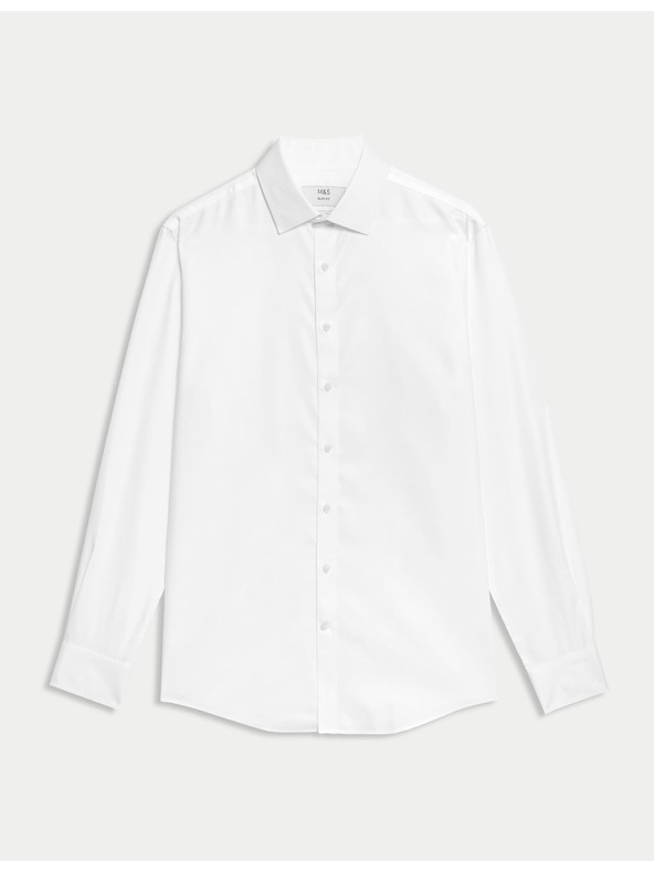 Marks & Spencer Pamučna slim košulja s nepotrebnim glačanjem Marks & Spencer bijela