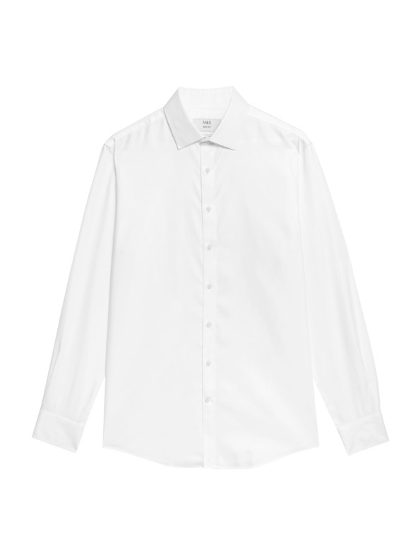 Marks & Spencer Pamučna slim košulja s nepotrebnim glačanjem Marks & Spencer bijela