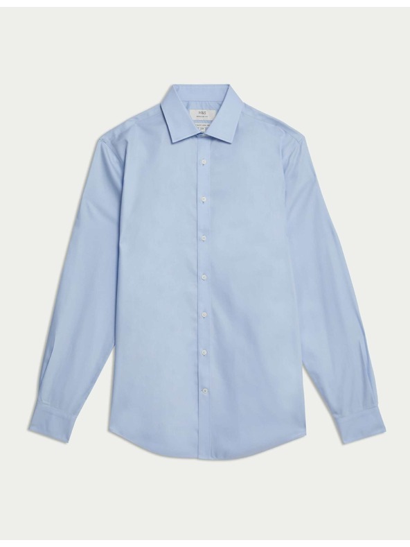 Marks & Spencer Pamučna košulja klasičnog kroja s nepotrebnim glačanjem Marks & Spencer plava