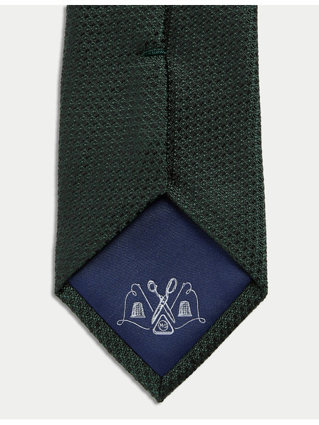 Marks & Spencer Marks & Spencer zelena teksturirana 100% svilena kravata