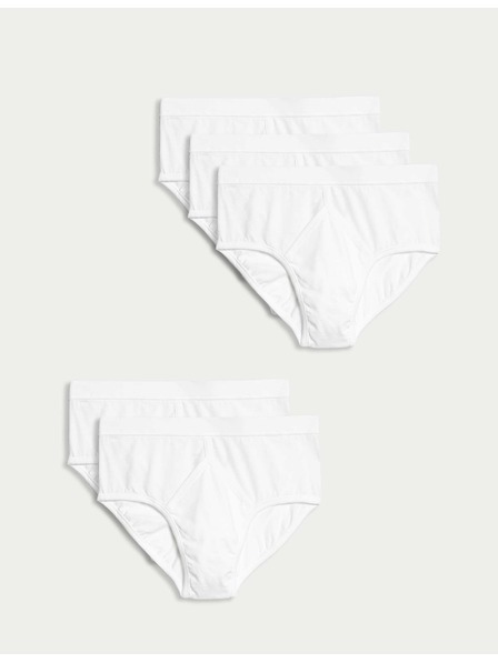 Marks & Spencer Pamučne slip gaćice, 5 kom Marks & Spencer bijela
