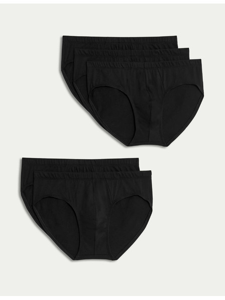 Marks & Spencer Slip gaćice od čistog pamuka, Cool & Fresh™ tehnologija, 5 kom u pakiranju Marks & Spencer crna