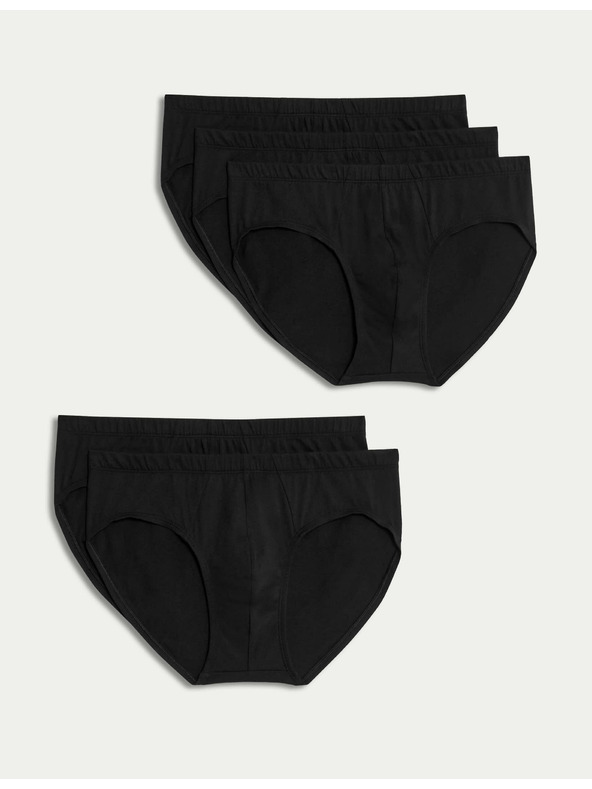 Marks & Spencer Slip gaćice od čistog pamuka, Cool & Fresh™ tehnologija, 5 kom u pakiranju Marks & Spencer crna