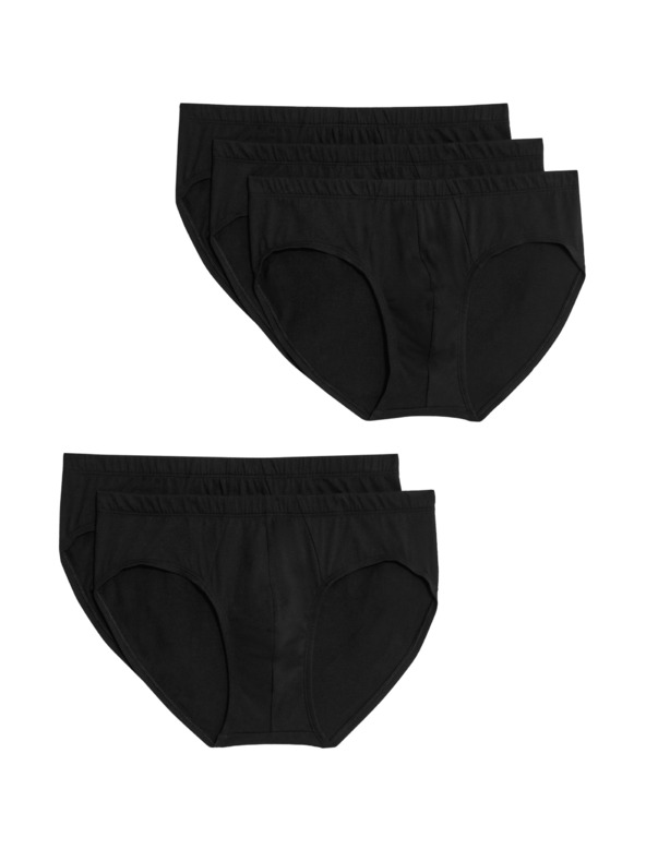 Marks & Spencer Slip gaćice od čistog pamuka, Cool & Fresh™ tehnologija, 5 kom u pakiranju Marks & Spencer crna