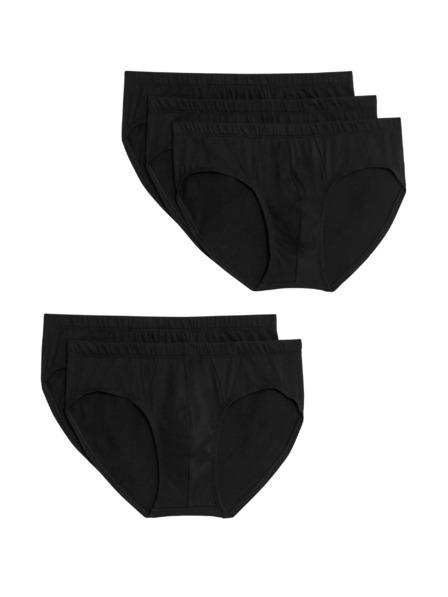 Marks & Spencer Slip gaćice od čistog pamuka, Cool & Fresh™ tehnologija, 5 kom u pakiranju Marks & Spencer crna