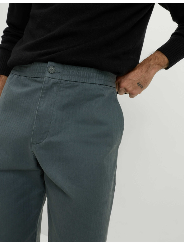 Marks & Spencer Hlače s uzorkom riblje kosti, od čiste pamuke Marks & Spencer zelena