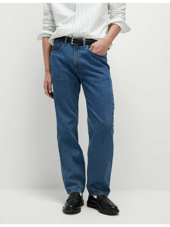 Marks & Spencer Glatke traperice ravnog kroja, od čistog pamuka Marks & Spencer plava