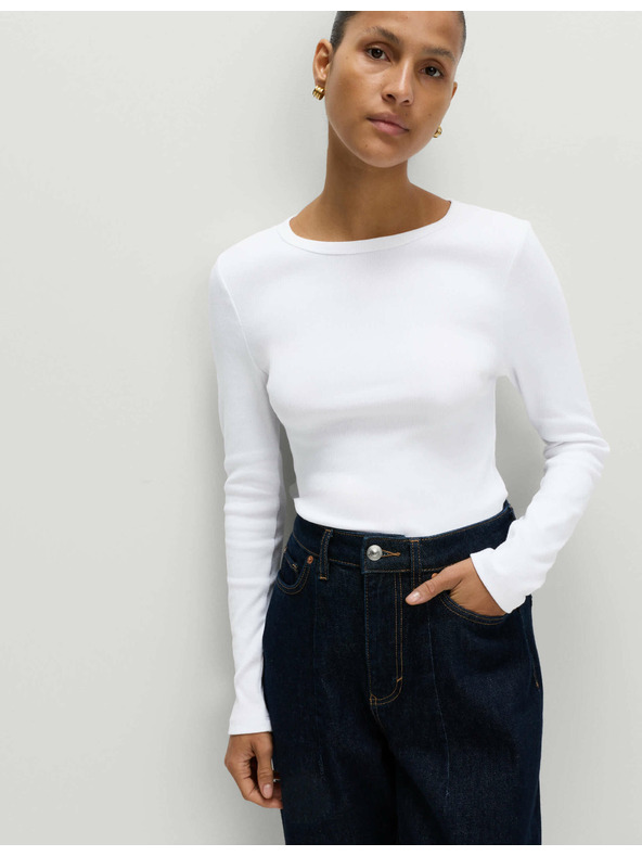 Marks & Spencer Rebrasti top s visokim udjelom pamuka Marks & Spencer bijela
