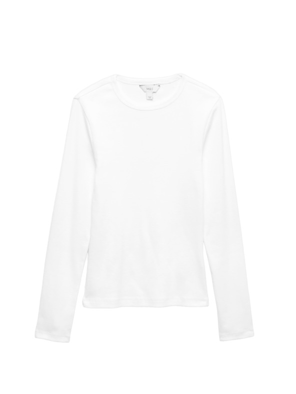 Marks & Spencer Rebrasti top s visokim udjelom pamuka Marks & Spencer bijela