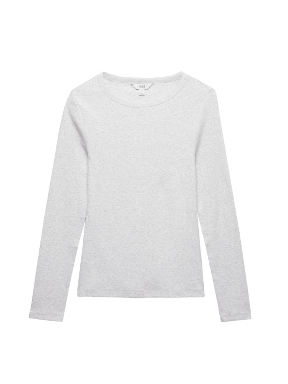 Marks & Spencer Rebrasti top s visokim udjelom pamuka Marks & Spencer siva