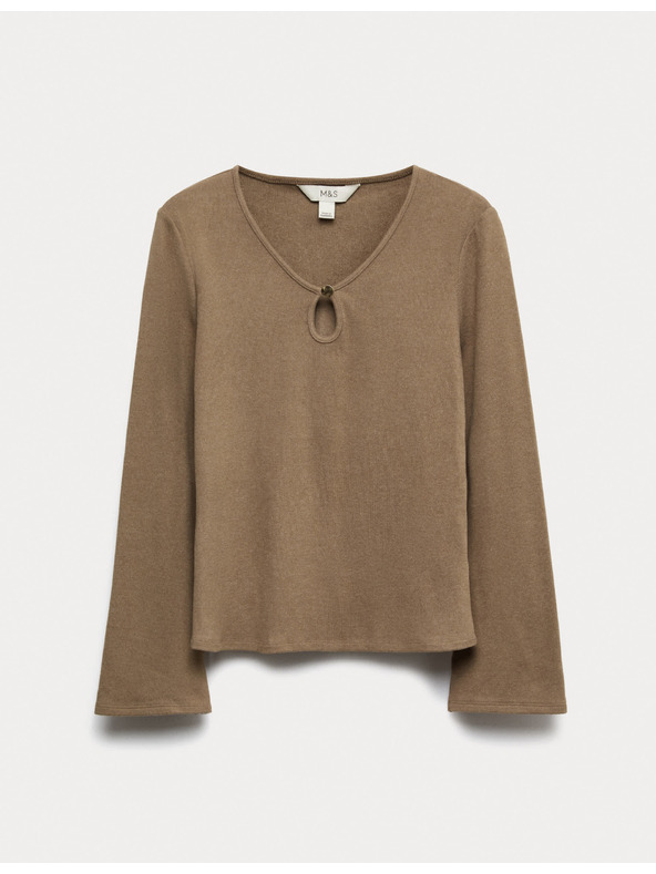 Marks & Spencer Ugodan top s prorezom i proširenim rukavima Marks & Spencer krem