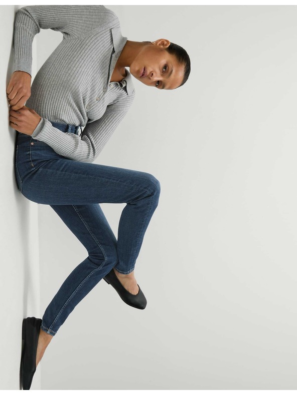 Marks & Spencer Izuzetno meke uske traperice Ivy visokog struka Marks & Spencer mornarsko plava