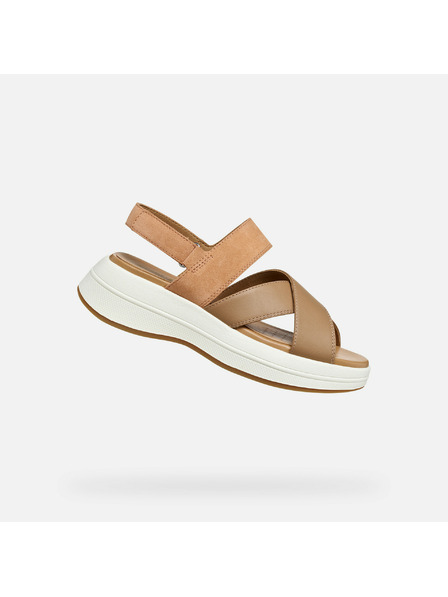 Geox Smeđe ženske sandale Geox Spherica Ecub-3 S