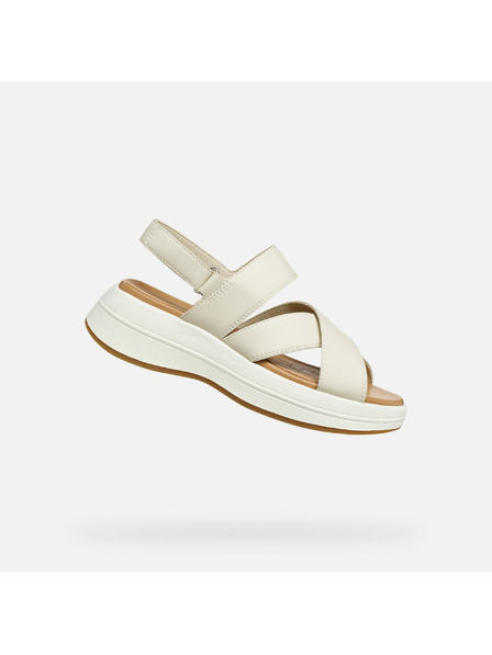 Geox Krem ženske sandale Geox Spherica Ecub-3 S