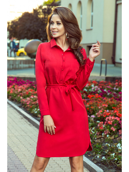 numoco Haljina s džepovima - crvena Numoco CAMILLE